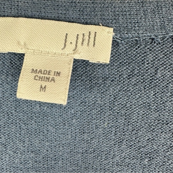 J.Jill Longline V front Button Cardigan,Cornflower Blue, Size Medium - Picture 7 of 11